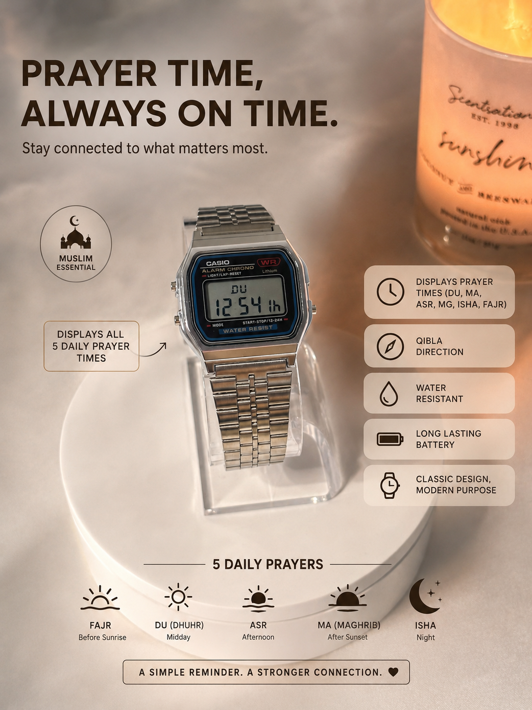 Stainless Steel Athan Watch